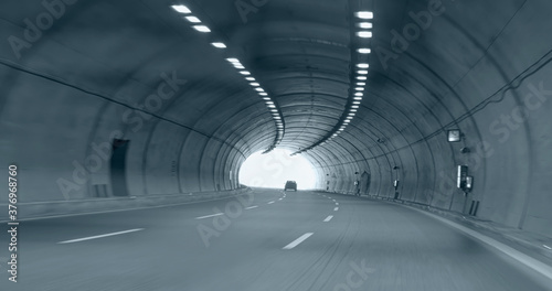 Colorful abstract background of highway road tunnel 