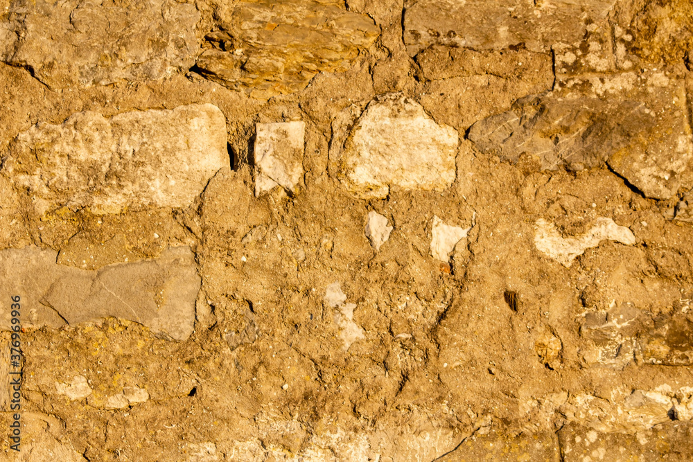 Empty clay soil wall,close up of background