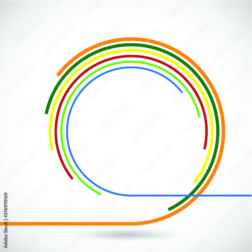 Fototapeta premium Lines in Circle Form . Vector Illustration .Technology Logo . 