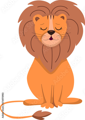 Cartoon lion. Vector character for children s design.