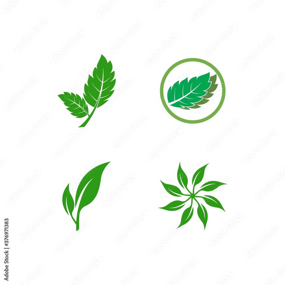 Naklejka premium Green leaf logo