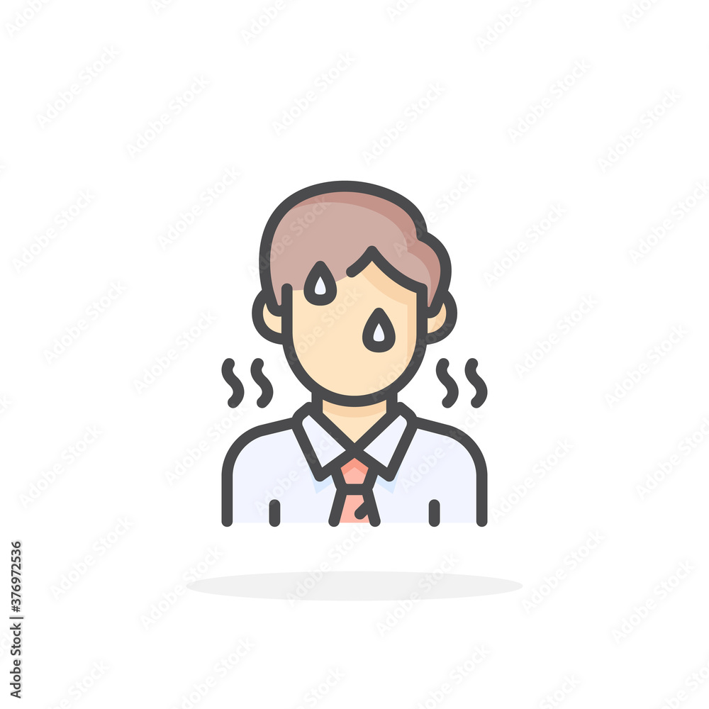 Fever icon in filled outline style. Fever icon in filled outline style.