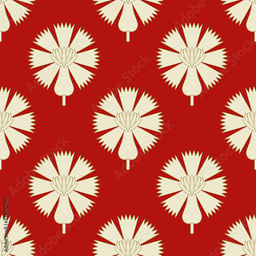 Seamless geometrical floral pattern. Medieval Indian Mogul motifs.