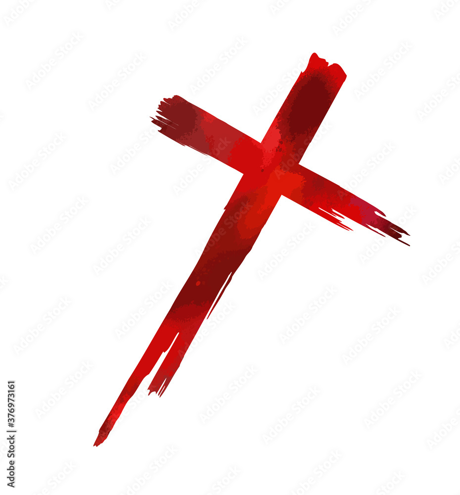 Bloody cross. Cross made of drops of paint. Vector illustration Bloody cross. Cross made of drops of paint. Vector illustration