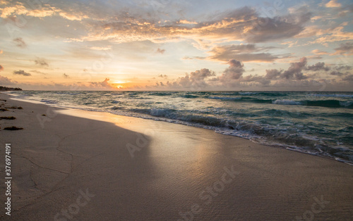 sunrise in caribbean beach