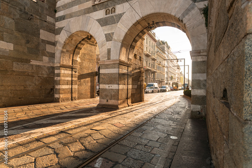 Archi di Porta Nuova, Alessandro Mansioni Street in Milano photo