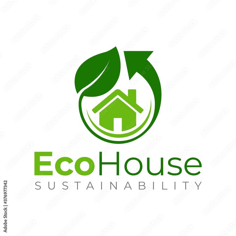 Eco House logo template, Green house vector design, Sustainable house logo, Recycled house logo Eco House logo template, Green house vector design, Sustainable house logo, Recycled house logo