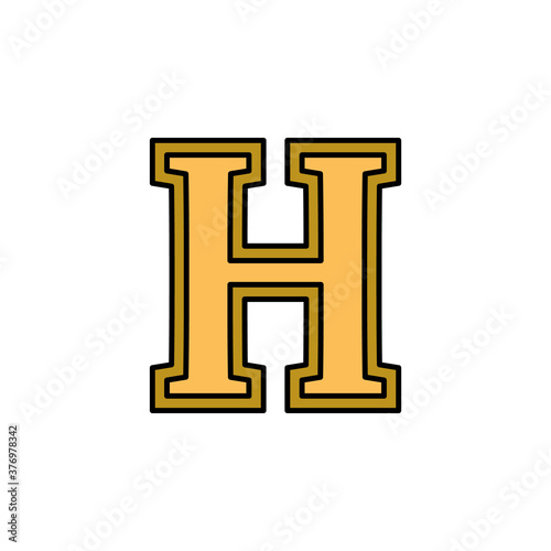 high school, letter, emblem icon. Element of education illustration. Signs and symbols can be used for web, logo, mobile app, UI, UX on white background
