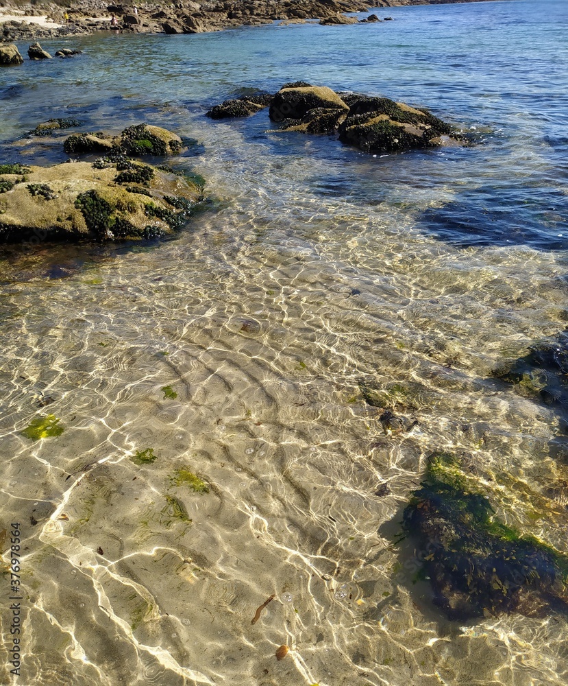rocks and clear water on the beach