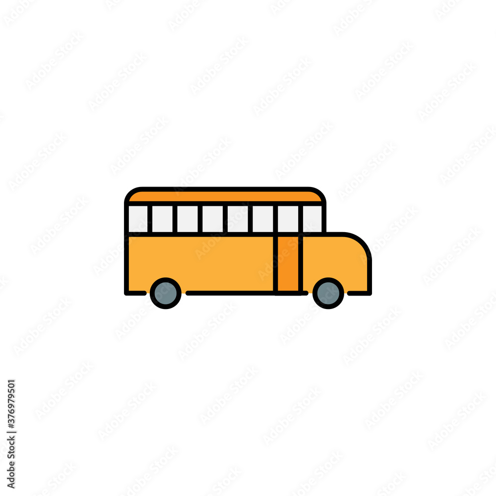 school bus, vehicle icon. Element of education illustration. Signs and symbols can be used for web, logo, mobile app, UI, UX on white background