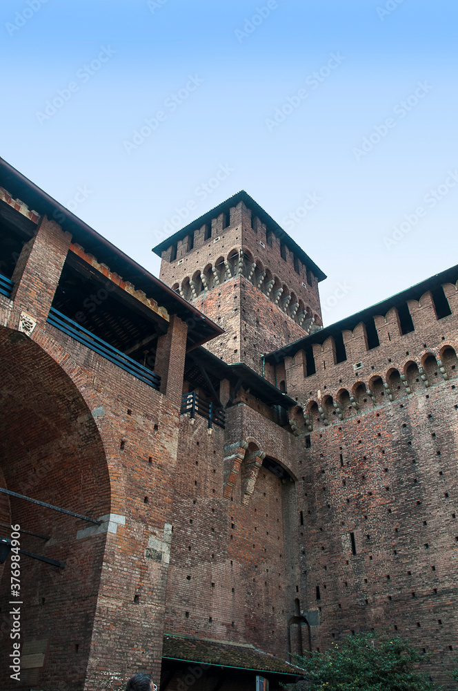 The magnificent Sforza Castle in Milan Italy. 
In 1450 Milan was conquered by Francesco Sforza, who made Milan one of the leading cities of the Italian Renaissance.