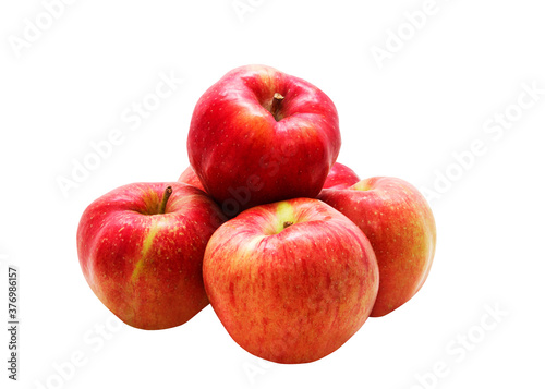 Red apples isolated on white background. 