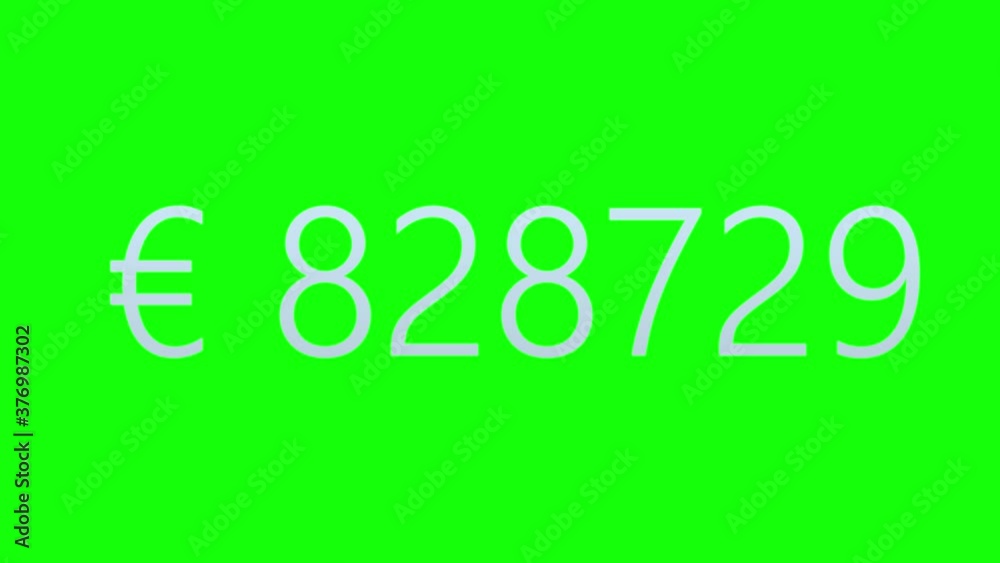Colorful Animation of Euro Counter. Сurrency Counter on Green Screen (Chroma Key) Background. Colorful Animation of Euro Counter. Сurrency Counter on Green Screen (Chroma Key) Background.