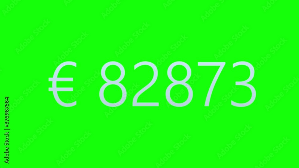 Colorful Animation of Euro Counter. Сurrency Counter on Green Screen (Chroma Key) Background. Colorful Animation of Euro Counter. Сurrency Counter on Green Screen (Chroma Key) Background.