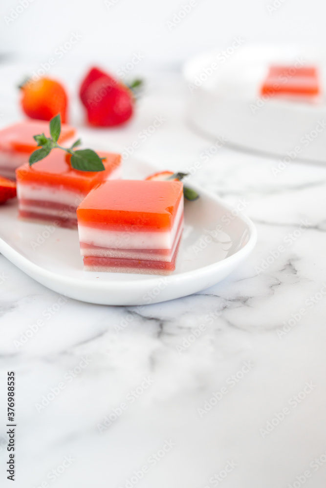Strawberry Gelatin Squares Strawberry Gelatin Squares