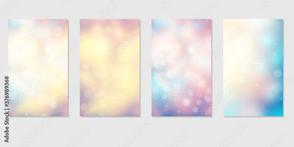 The 4 banners with one theme of design. Smooth light and bokeh for flyers, web, cards, etc.