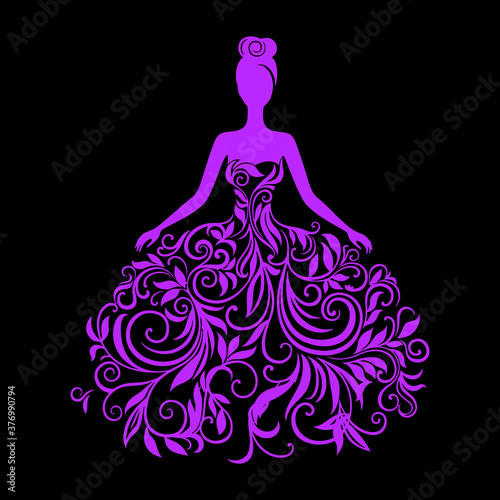 wedding dress vector illustration