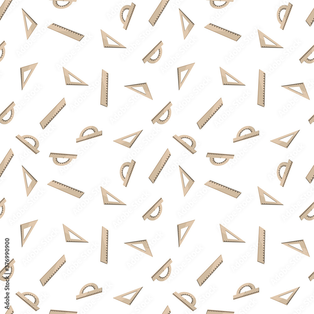 Ruler protractor square pattern. New collection of school supplies for geometry and drawing in three items. Ruler protractor square pattern. New collection of school supplies for geometry and drawing in three items.