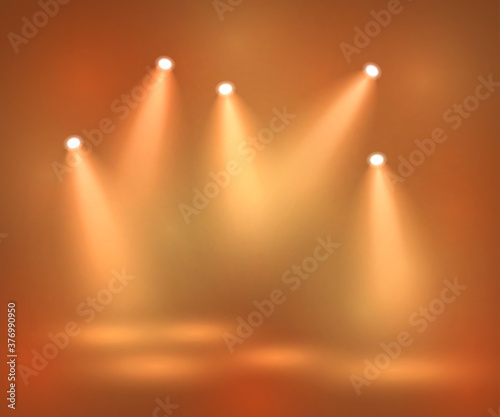 Magic shiny background with spotlight. Stars and dust like nature light on the scene.