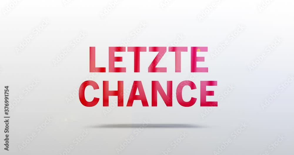 Letzte Chance. Partikel Logo. Text Animation. Rotes Wort auf grauem Hintergrund. Hochwertiges Intro Letzte Chance. Partikel Logo. Text Animation. Rotes Wort auf grauem Hintergrund. Hochwertiges Intro