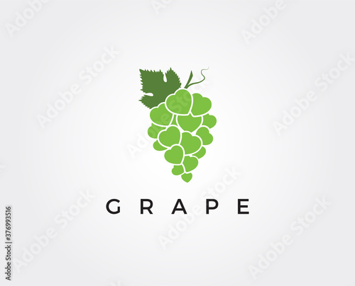 minimal grape logo template - vector illustration
