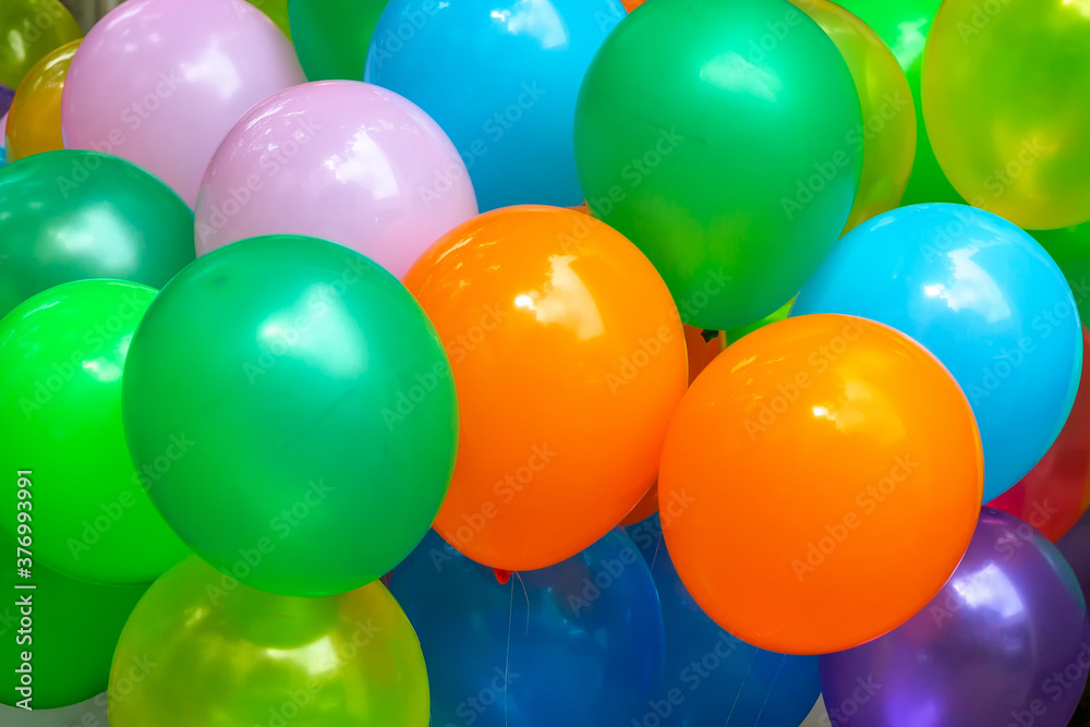 Colorful gas-filled balloons close-up. Colorful gas-filled balloons close-up.