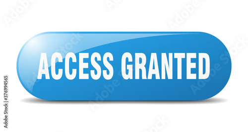 access granted button. sticker. banner. rounded glass sign