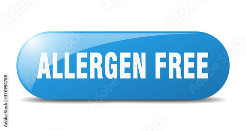 allergen free button. sticker. banner. rounded glass sign