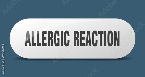 allergic reaction button. sticker. banner. rounded glass sign