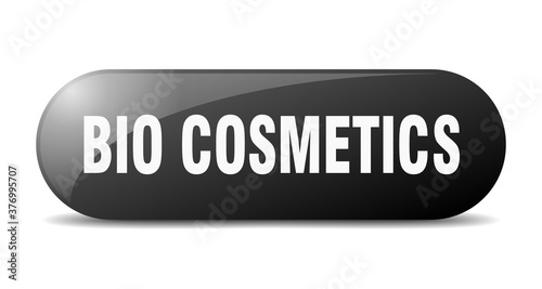 bio cosmetics button. sticker. banner. rounded glass sign