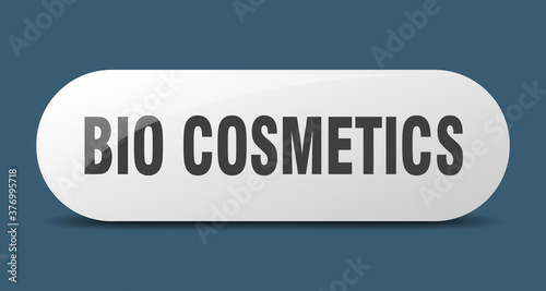 bio cosmetics button. sticker. banner. rounded glass sign