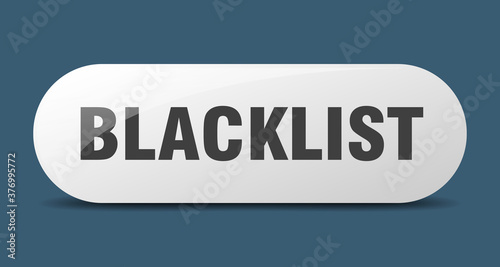 blacklist button. sticker. banner. rounded glass sign