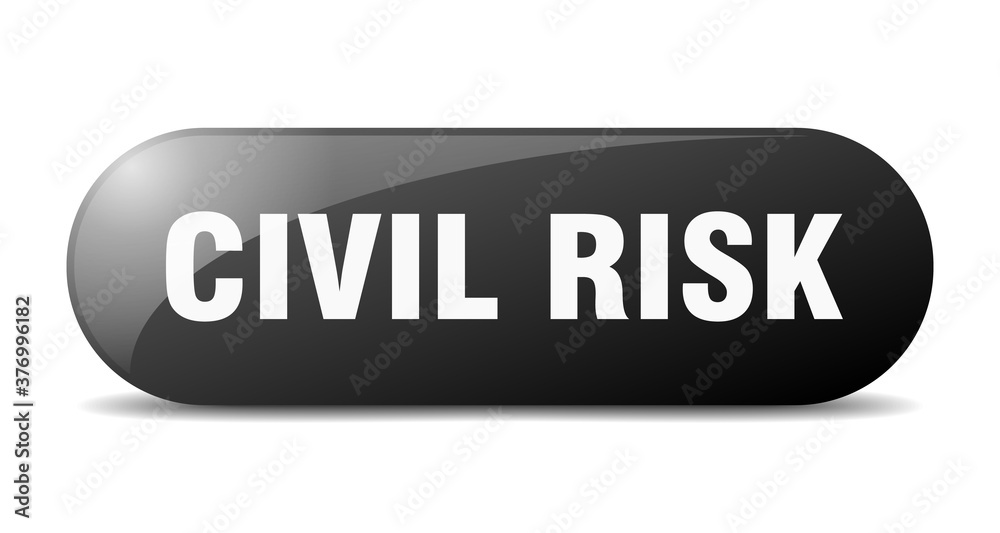 civil risk button. sticker. banner. rounded glass sign civil risk button. sticker. banner. rounded glass sign
