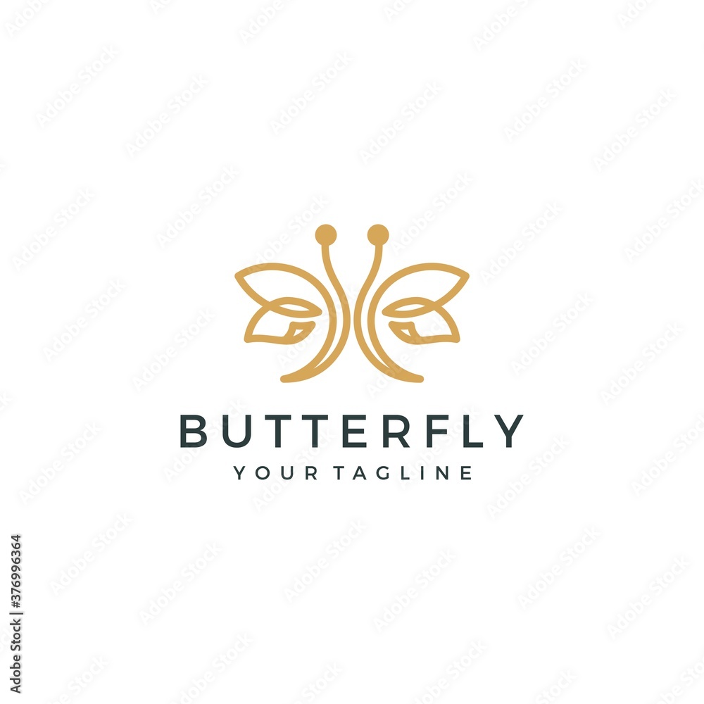 butterfly logo with line style. and business cards. butterfly logo with line style. and business cards.