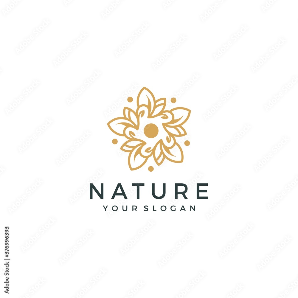 flower logo with line style. The logo can be used for salon, beauty, spa, boutique.