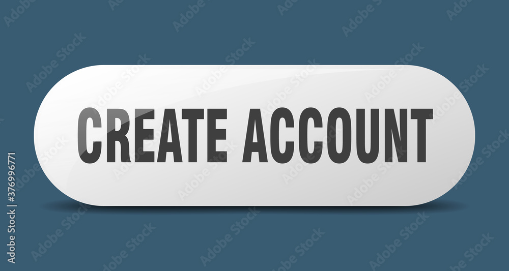 create account button. sticker. banner. rounded glass sign create account button. sticker. banner. rounded glass sign
