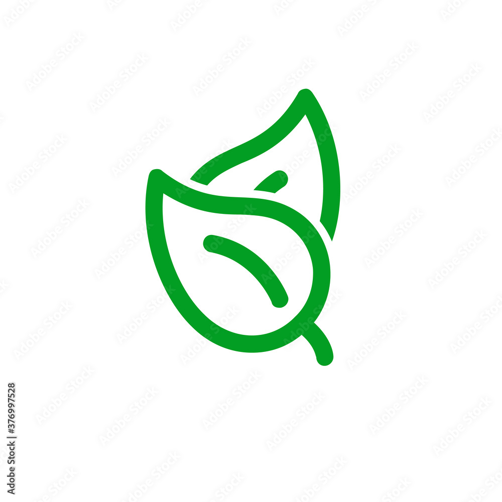 Leaf Pair Icon, eco spring symbol. Stock vector illustration isolated on white background. Leaf Pair Icon, eco spring symbol. Stock vector illustration isolated on white background.