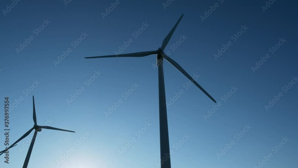 Video of some wind turbines generating clean energy at full capacity in the mountain. Video of some wind turbines generating clean energy at full capacity in the mountain.