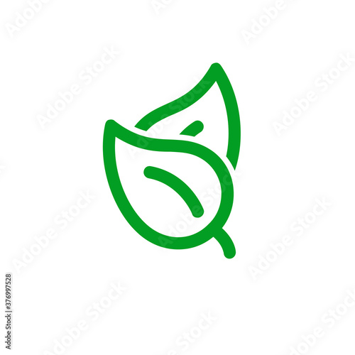Leaf Pair Icon, eco spring ...