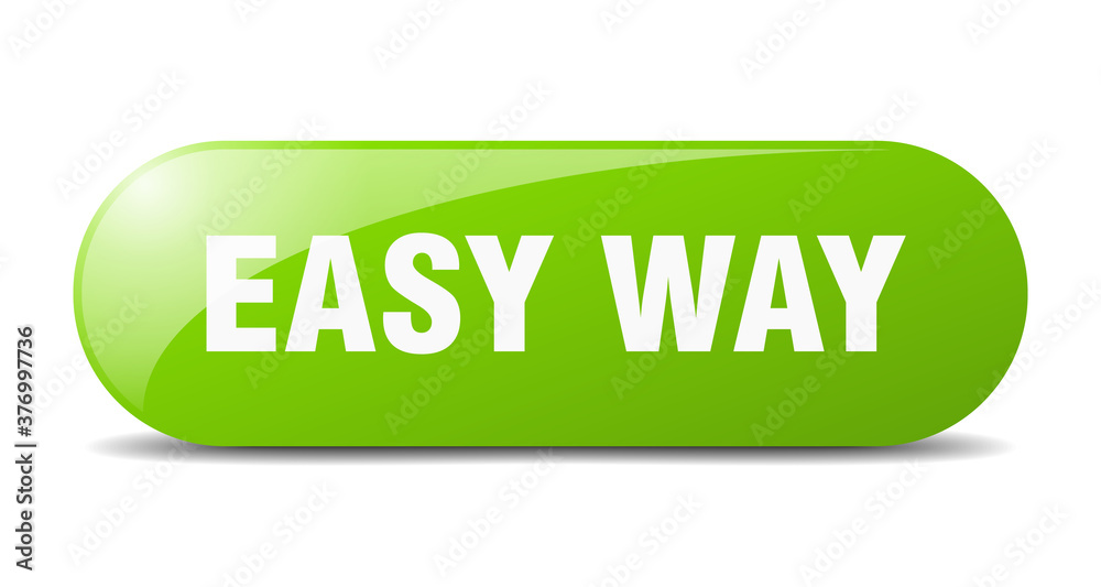 easy way button. sticker. banner. rounded glass sign easy way button. sticker. banner. rounded glass sign
