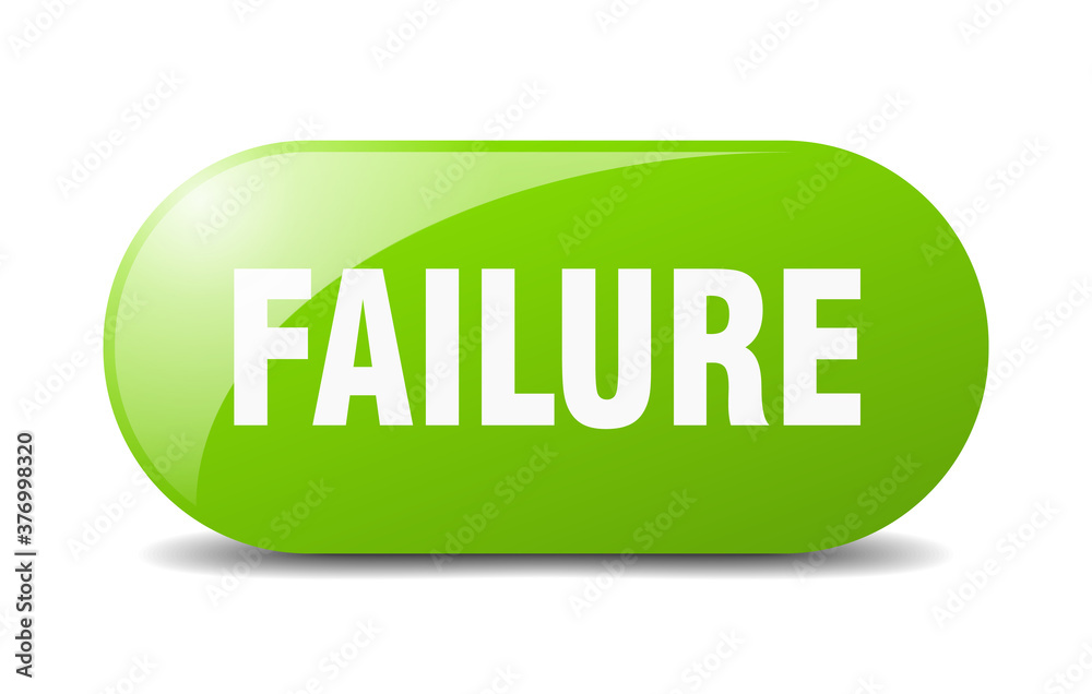 failure button. sticker. banner. rounded glass sign