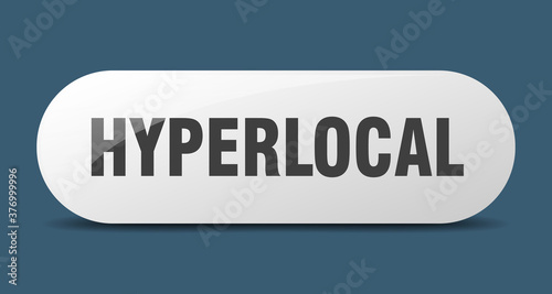 hyperlocal button. sticker. banner. rounded glass sign photo