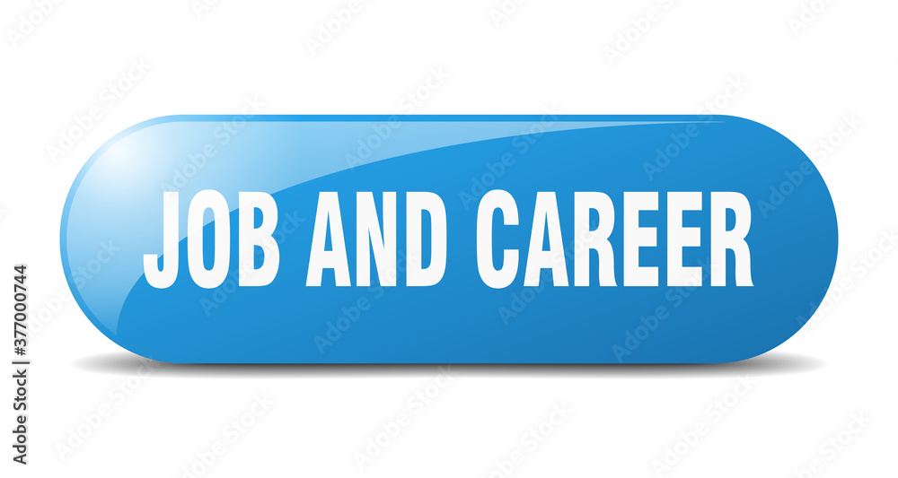 job and career button. sticker. banner. rounded glass sign job and career button. sticker. banner. rounded glass sign