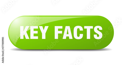 key facts button. sticker. banner. rounded glass sign