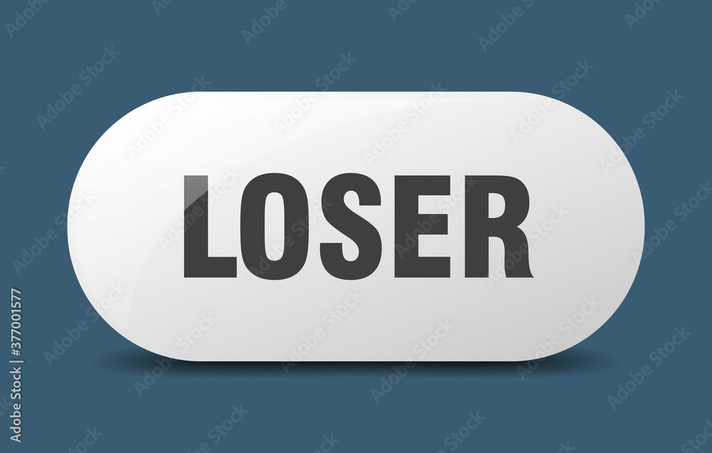 loser button. sticker. banner. rounded glass sign loser button. sticker. banner. rounded glass sign