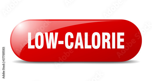 low-calorie button. sticker. banner. rounded glass sign