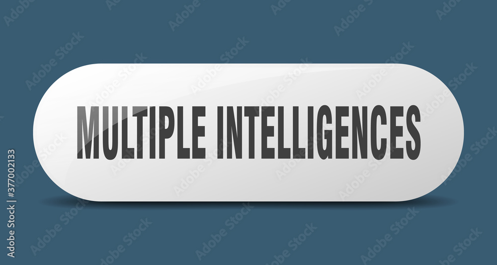 multiple intelligences button. sticker. banner. rounded glass sign multiple intelligences button. sticker. banner. rounded glass sign