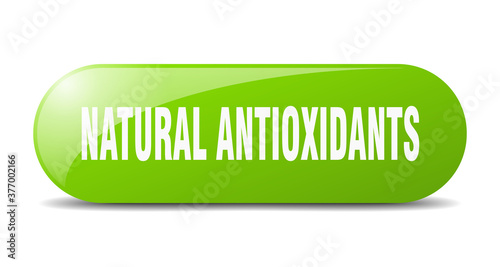 natural antioxidants button. sticker. banner. rounded glass sign