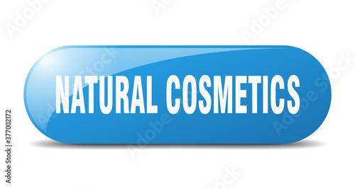 natural cosmetics button. sticker. banner. rounded glass sign