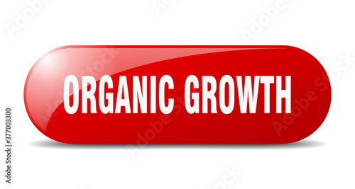 organic growth button. sticker. banner. rounded glass sign